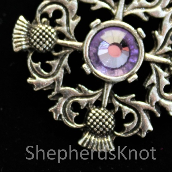 New Scottish Thistle Brooch Pin Celtic Outlander - Picture 4 of 6